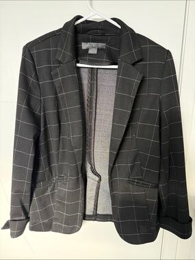 Windowpane Black Blazer - Classic Tailored Fit